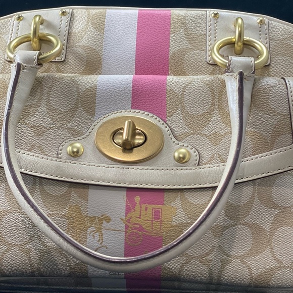 COACH Heritage Stripe Dome
Satchel 13198 Handbag. - Picture 4 of 17